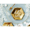 Picture of 40TH BIRTHDAY HEXAGON PAPER PLATES 20CM - 6 PACK
